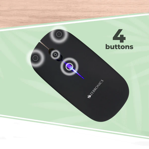 ZEBRONICS Blanc Slim Wireless Mouse